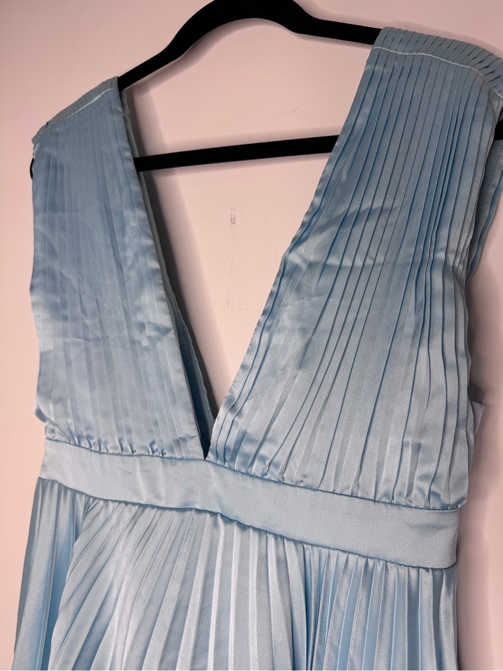 Abercrombie & Fitch Sky Blue Pleated Mini Dress - Picture 6 of 7